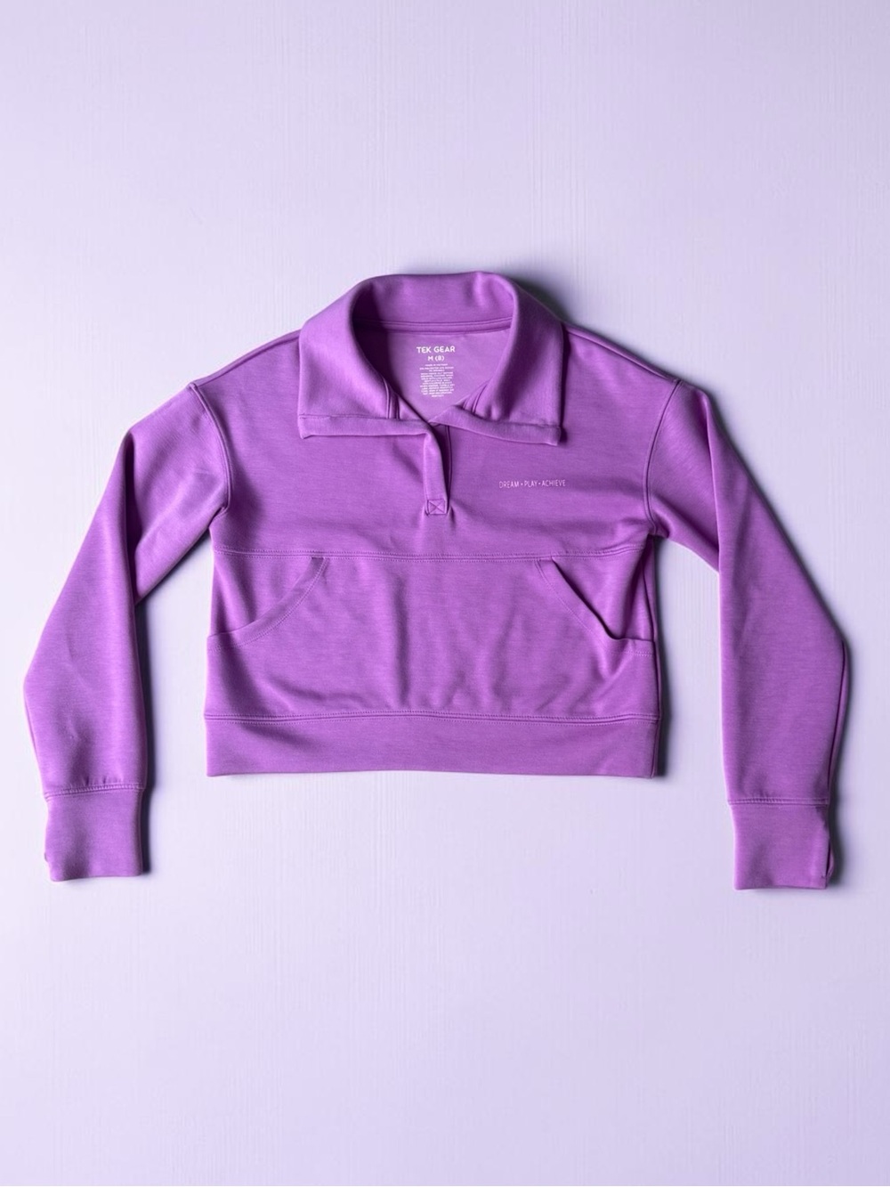 Girls Cropped Purple Sweatshirt